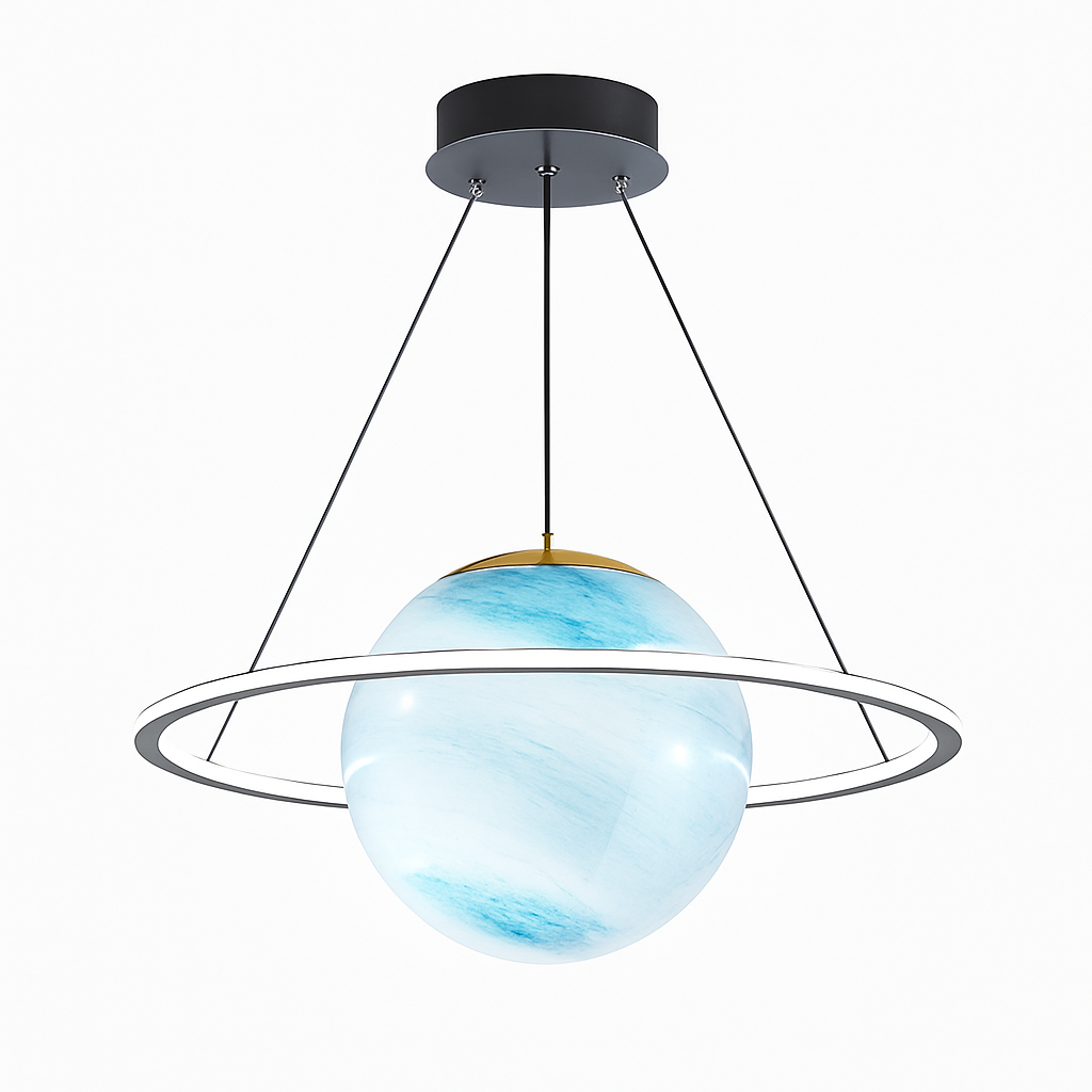lustre créatif pour chambre d'enfant motif planète et étoiles