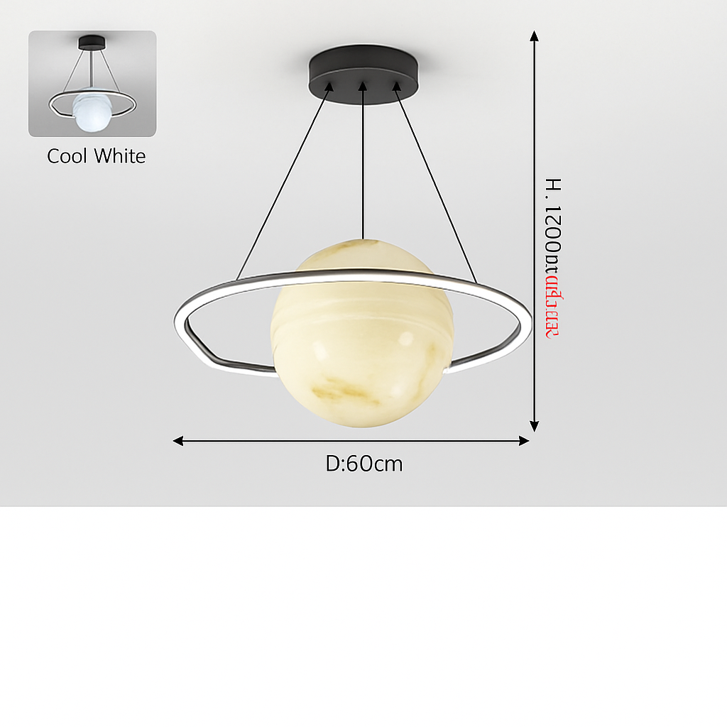lustre créatif pour chambre d'enfant motif planète et étoiles