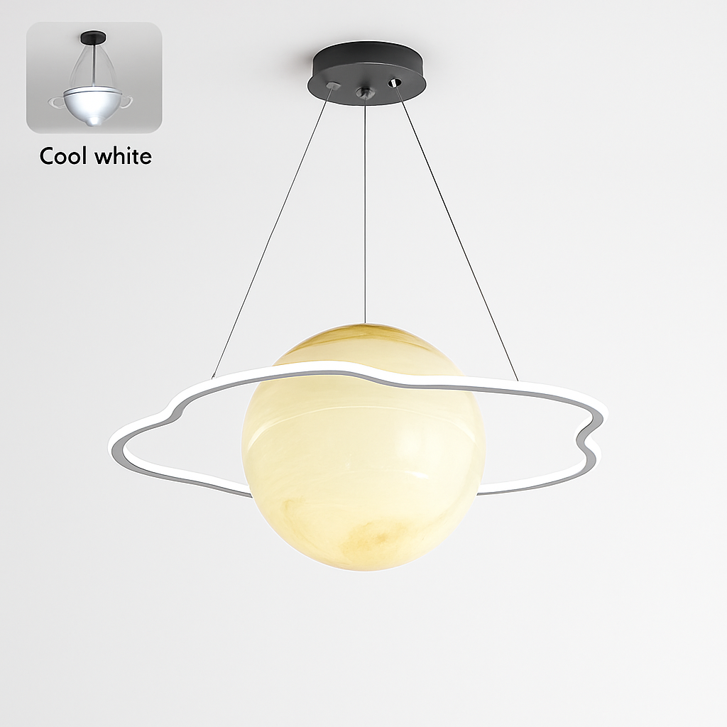 lustre créatif pour chambre d'enfant motif planète et étoiles