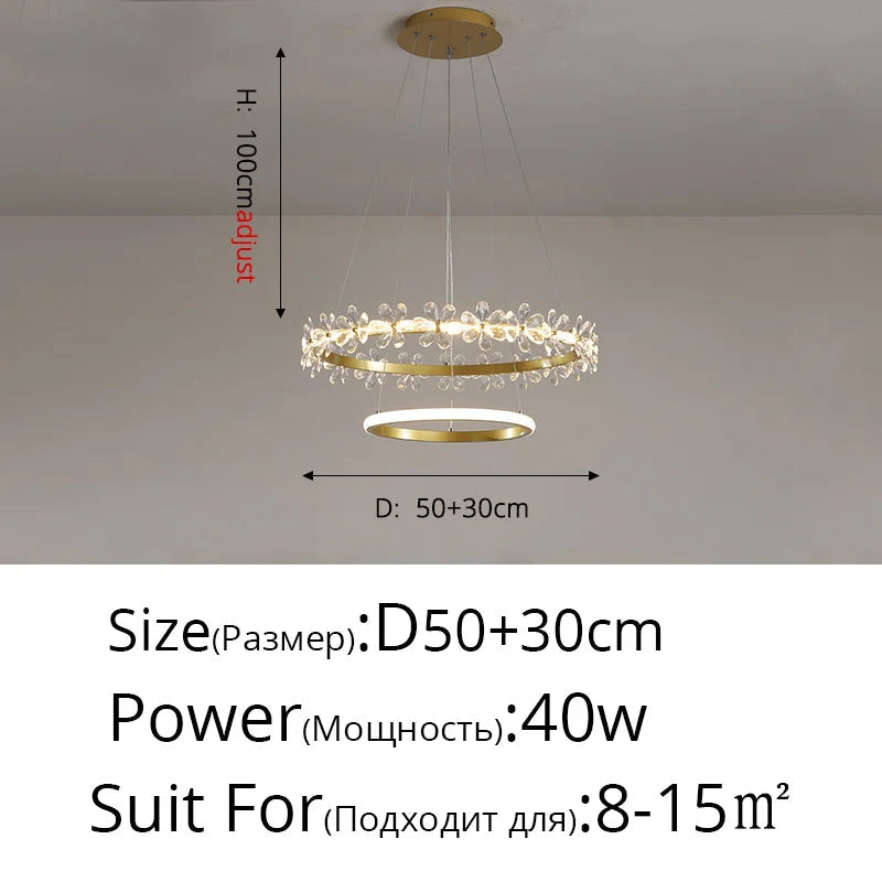 lustre cristal moderne pour éclairage tendance intérieur
