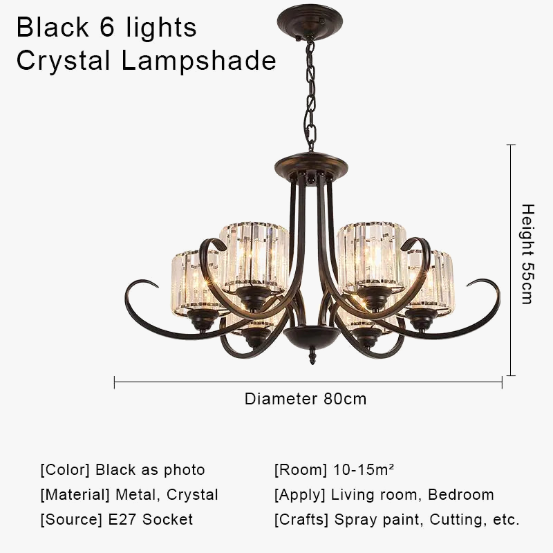lustre cristal rétro suspension modernes pour décoration intérieure