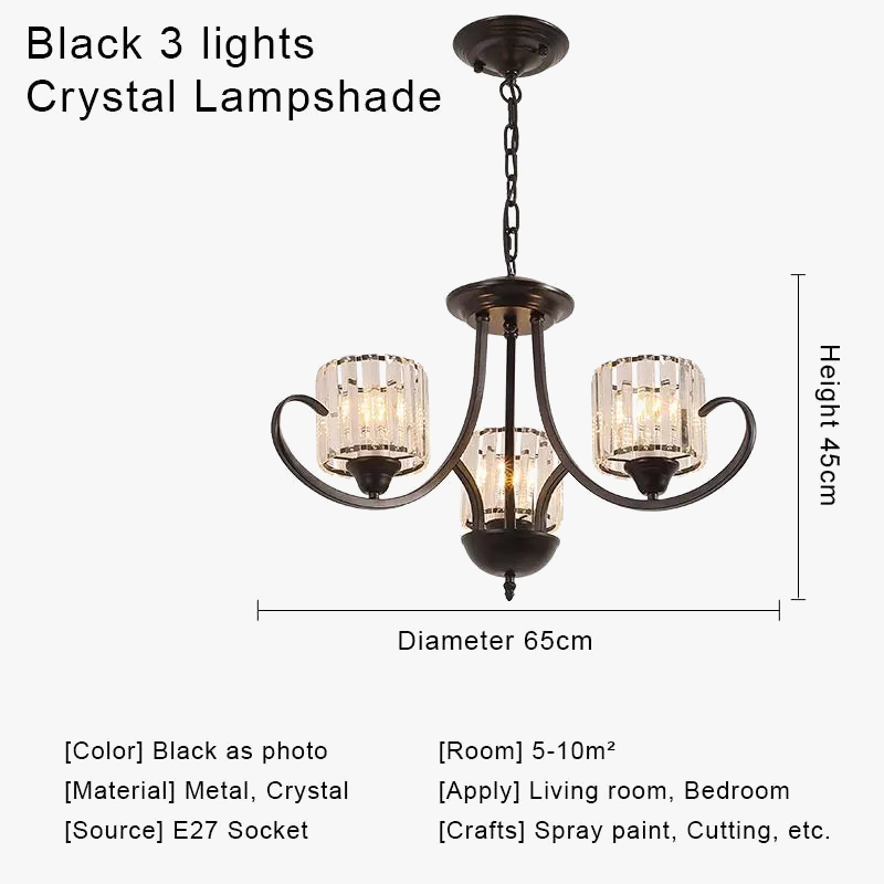 lustre cristal rétro suspension modernes pour décoration intérieure