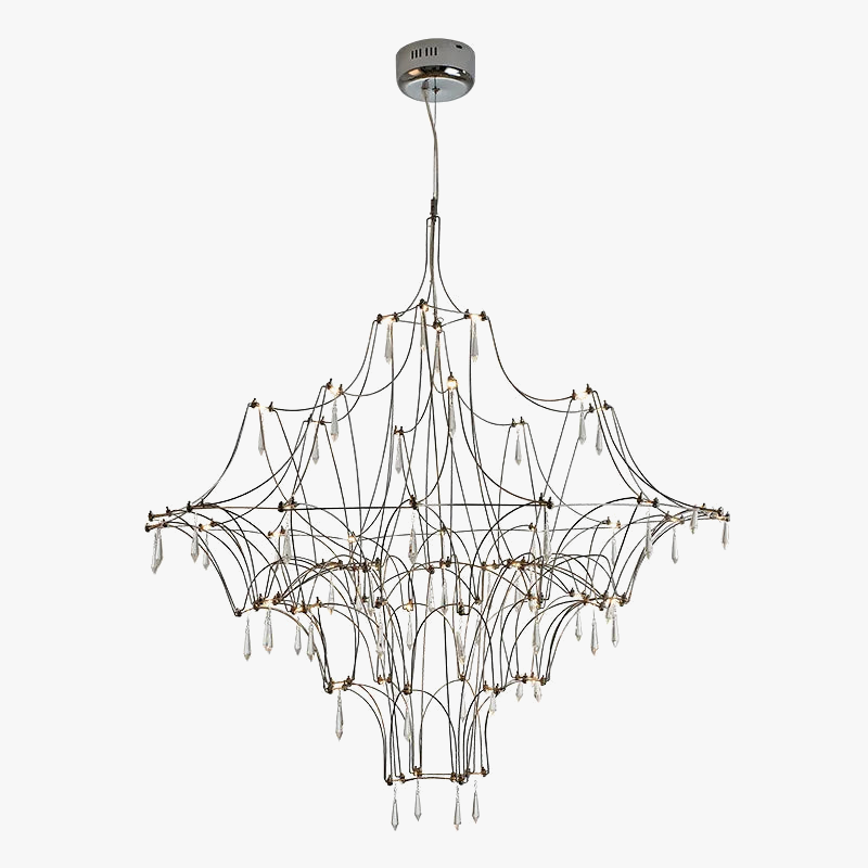 lustre cube d'eau en cristal pour décoration intérieure élégante