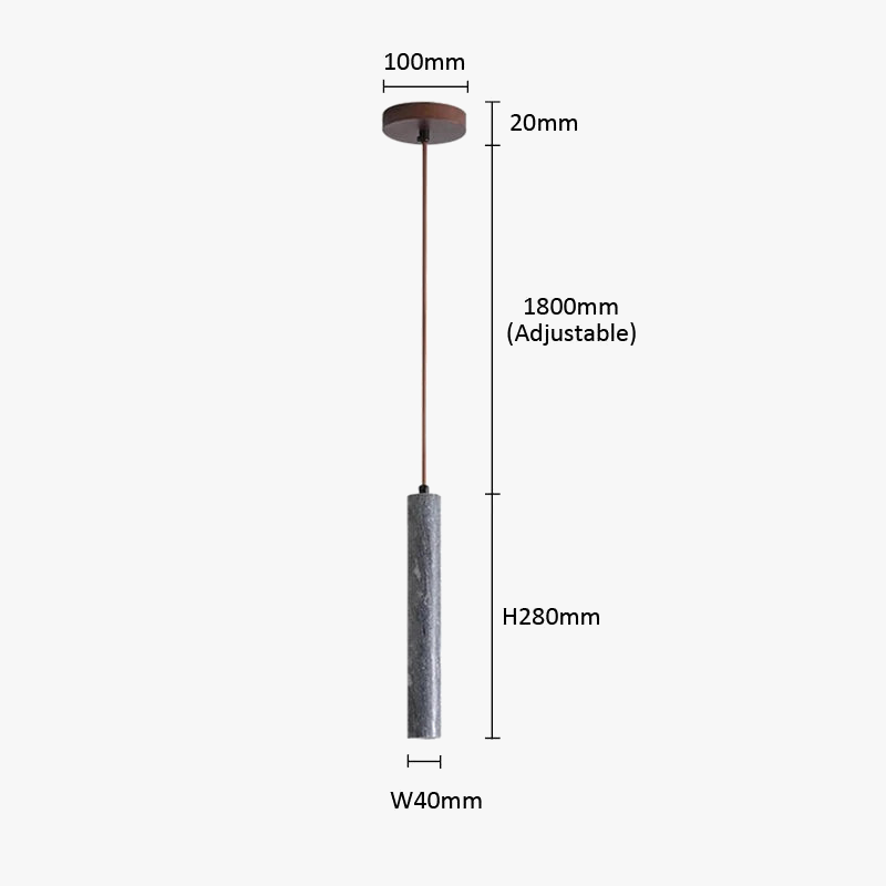 lustre cylindrique en marbre naturel led minimaliste luxe