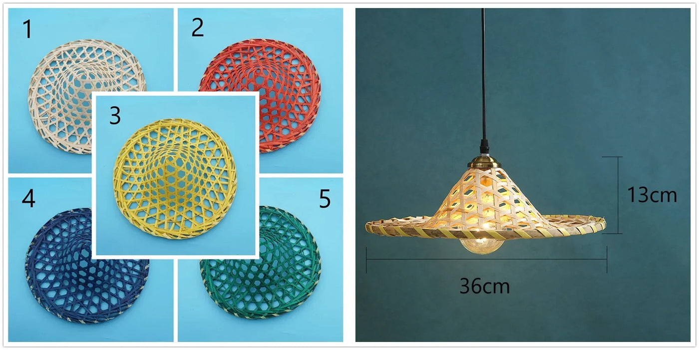 lustre d'art fait main en bambou naturel style chinois led