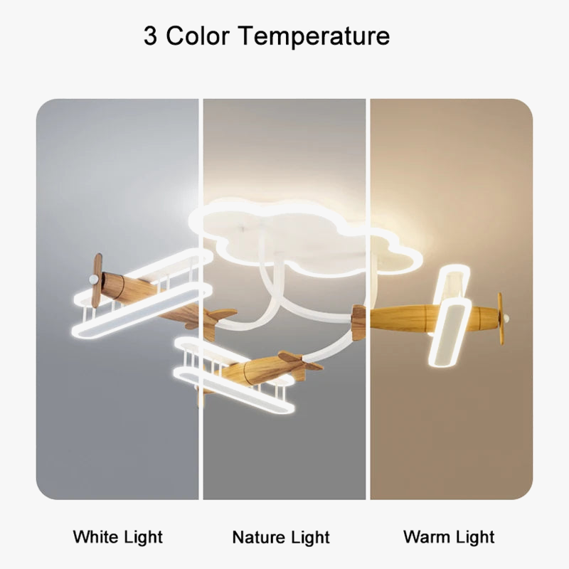 lustre d'avion dessin animé pour enfants avec télécommande