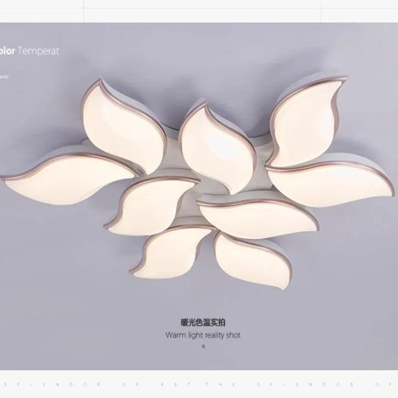 lustre décoratif moderne avec télécommande et motif floral