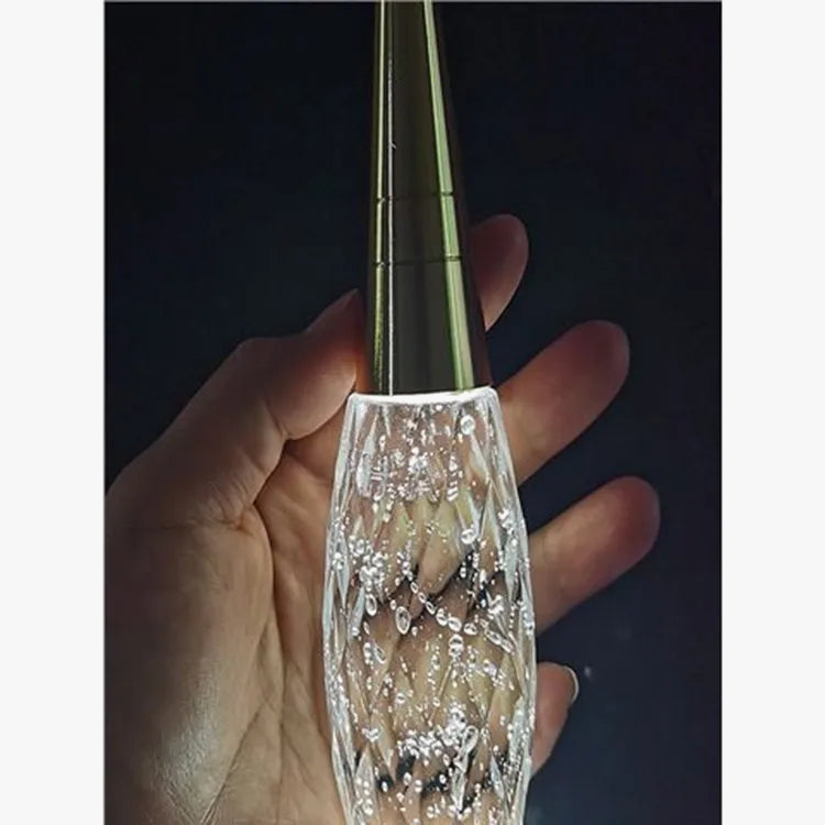 lustre d'escalier duplex lumière moderne de luxe rotatif en cristal