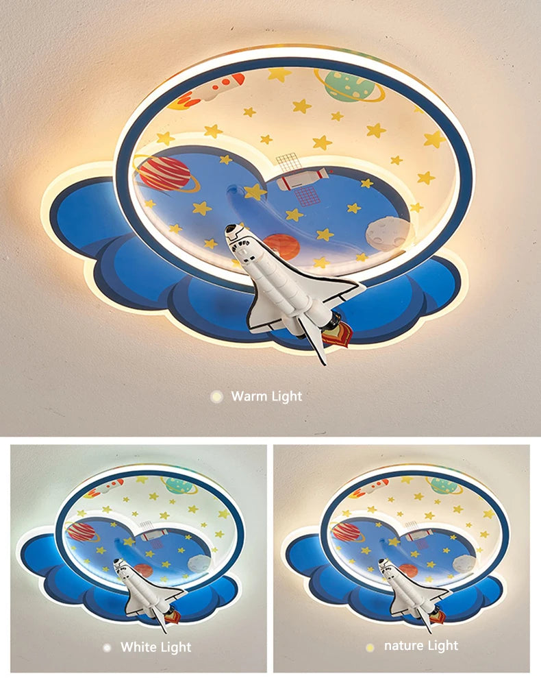 lustre d'intérieur pour enfant avec télécommande rocket lights boy