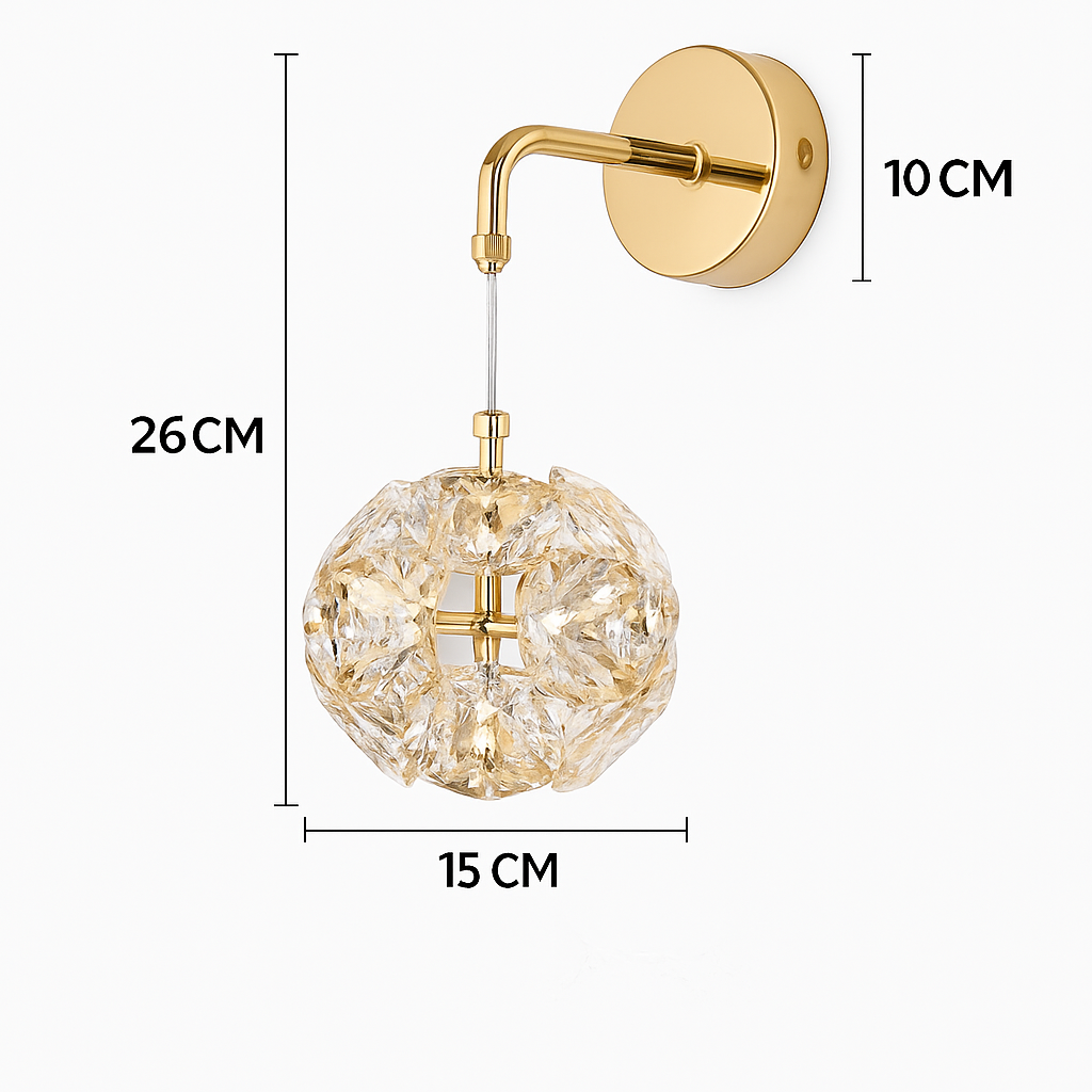 lustre de chevet en cristal k9 moderne et luxueux