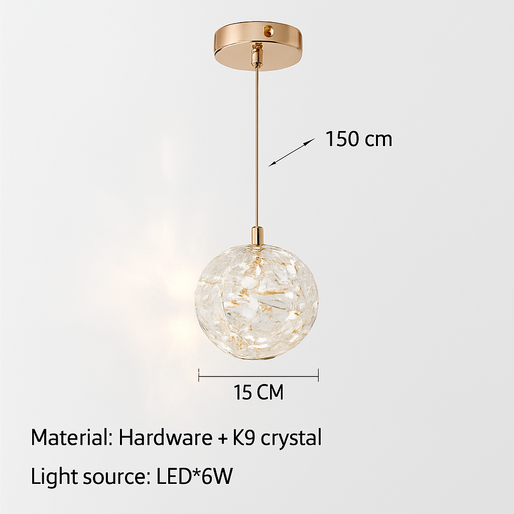lustre de chevet en cristal k9 moderne et luxueux