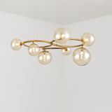 lustre de luxe artistique en verre fumé suspension lampe