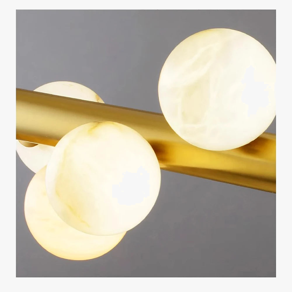 lustre de luxe en boule de marbre véritable post-moderne suspendu