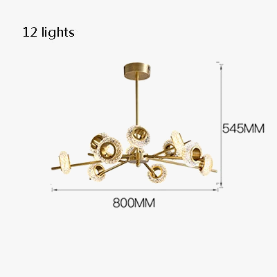 lustre de luxe en cuivre design minimaliste pour éclairage créatif