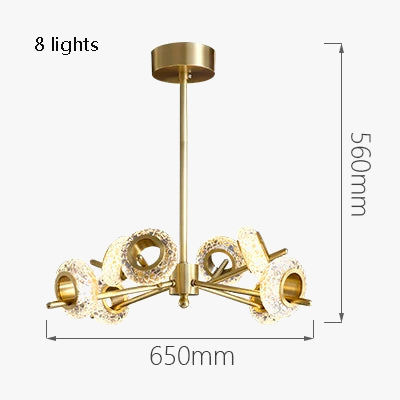 lustre de luxe en cuivre design minimaliste pour éclairage créatif