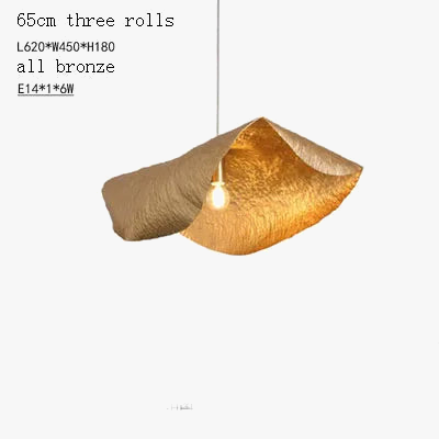 Suspension de luxe en cuivre feuille de lotus design rétro