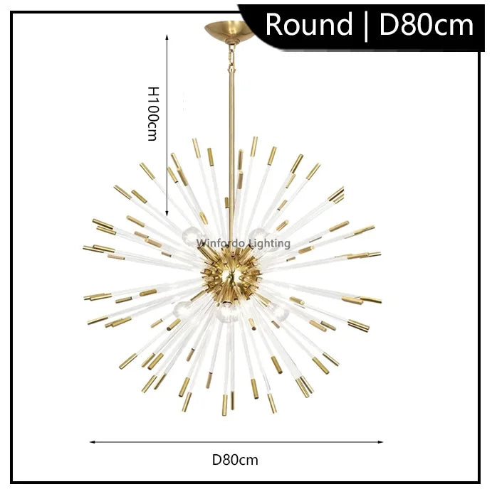 lustre de luxe en forme de pissenlit éclairage décoratif en stock