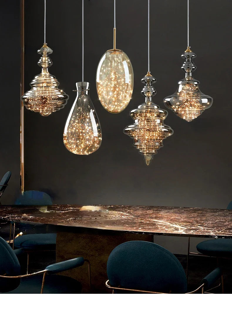 lustre de luxe en verre et laiton éclairage décoratif starlight