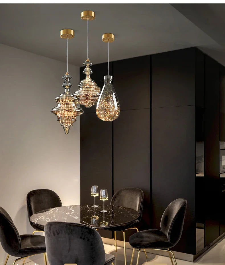 lustre de luxe en verre et laiton éclairage décoratif starlight