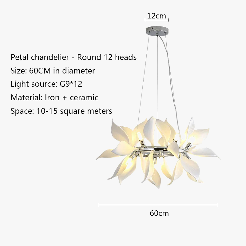 lustre de luxe moderne en céramique pétale pour utilisation magasin