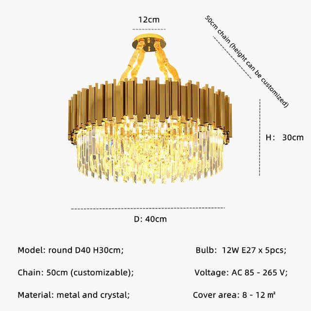 lustre de luxe moderne en cristal k9 à double couches