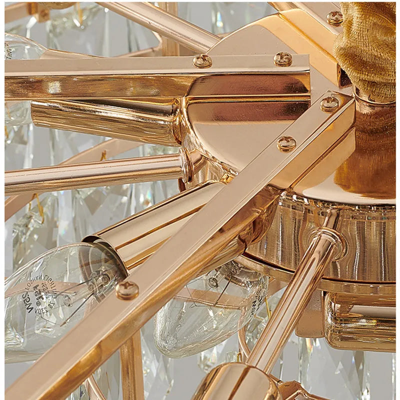 lustre de luxe moderne en cristal transparent pour décoration intérieure