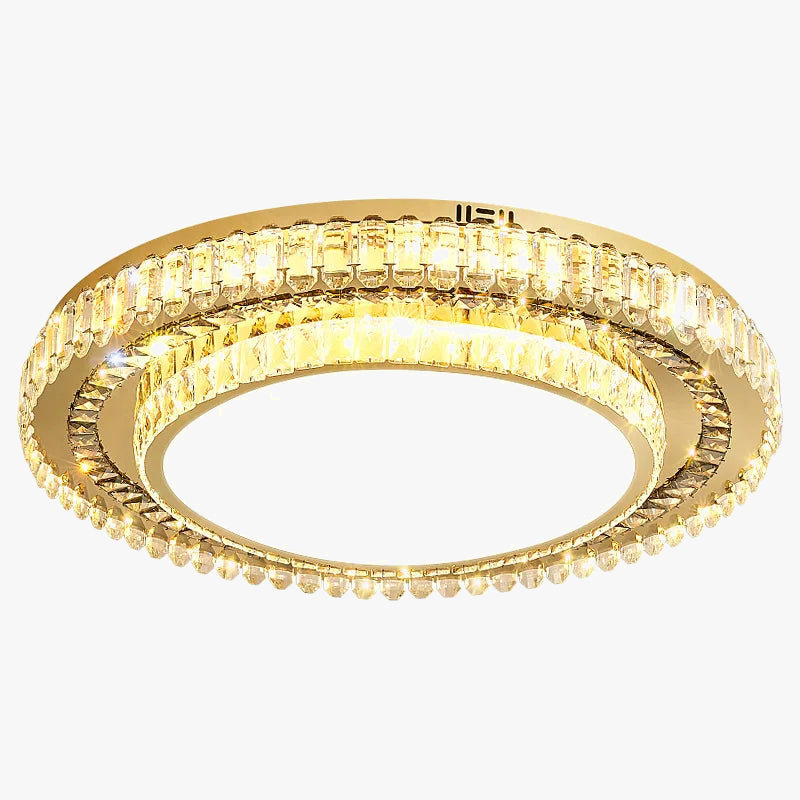 lustre de luxe rond en verre de cristal led moderne