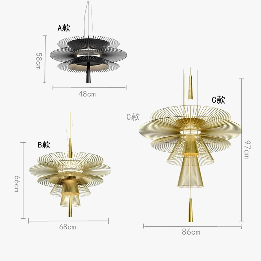 lustre de luxe sandyha led en métal lampe suspendue décorative