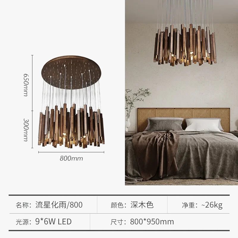 Lustre de Restaurant chinois en bois massif