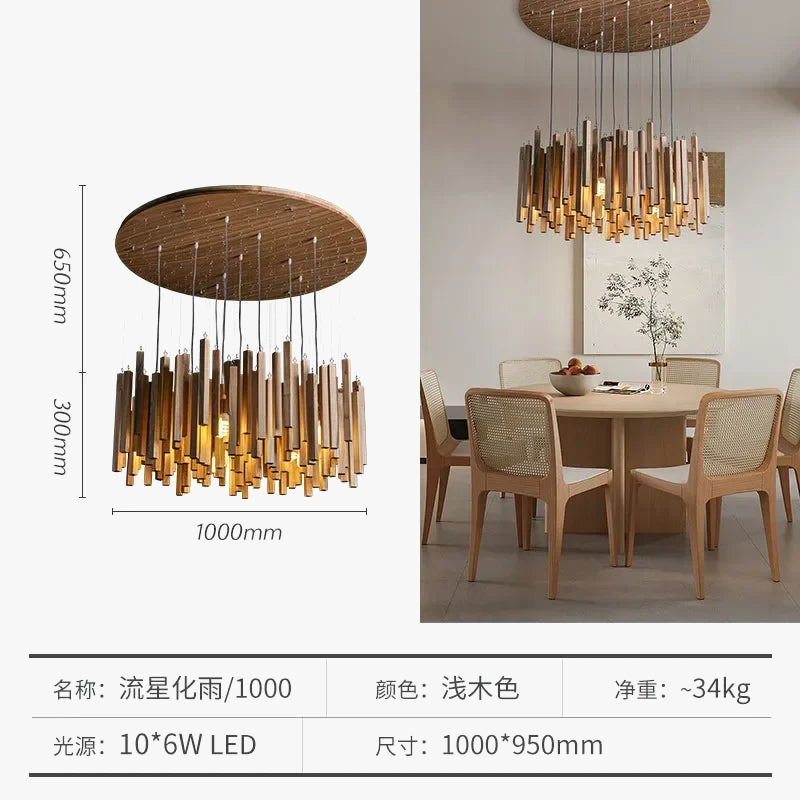 Lustre de Restaurant chinois en bois massif