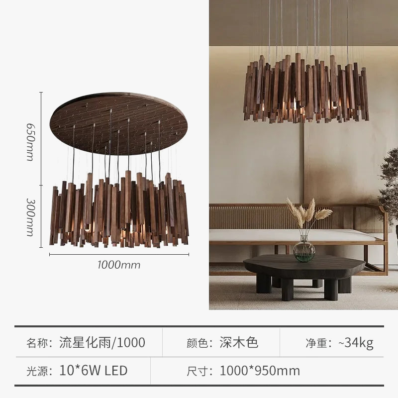 Lustre de Restaurant chinois en bois massif