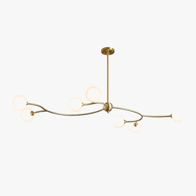 lustre de restaurant en cuivre design ambiance moderne pour intérieur