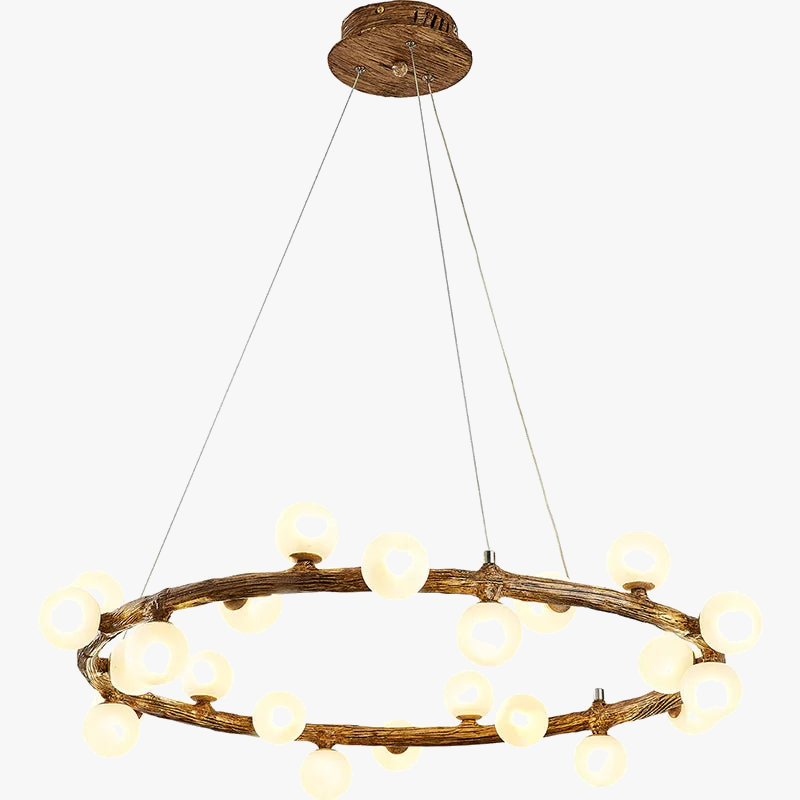 lustre de style wabi-sabi en bois artificiel pour intérieur