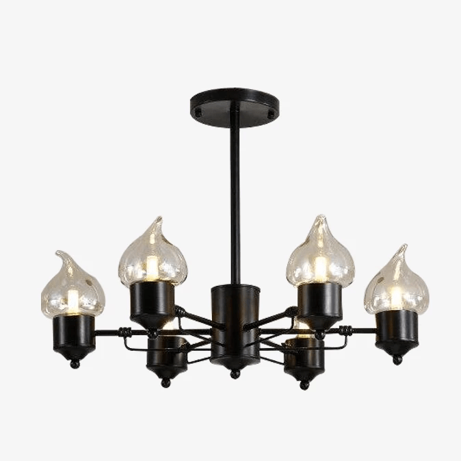 Lustre design à lampes bougies moderne
