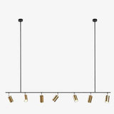 Lustre design à LED avec spots dirigeables dorés