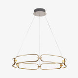Lustre design à LED doré avec anneaux Pavia