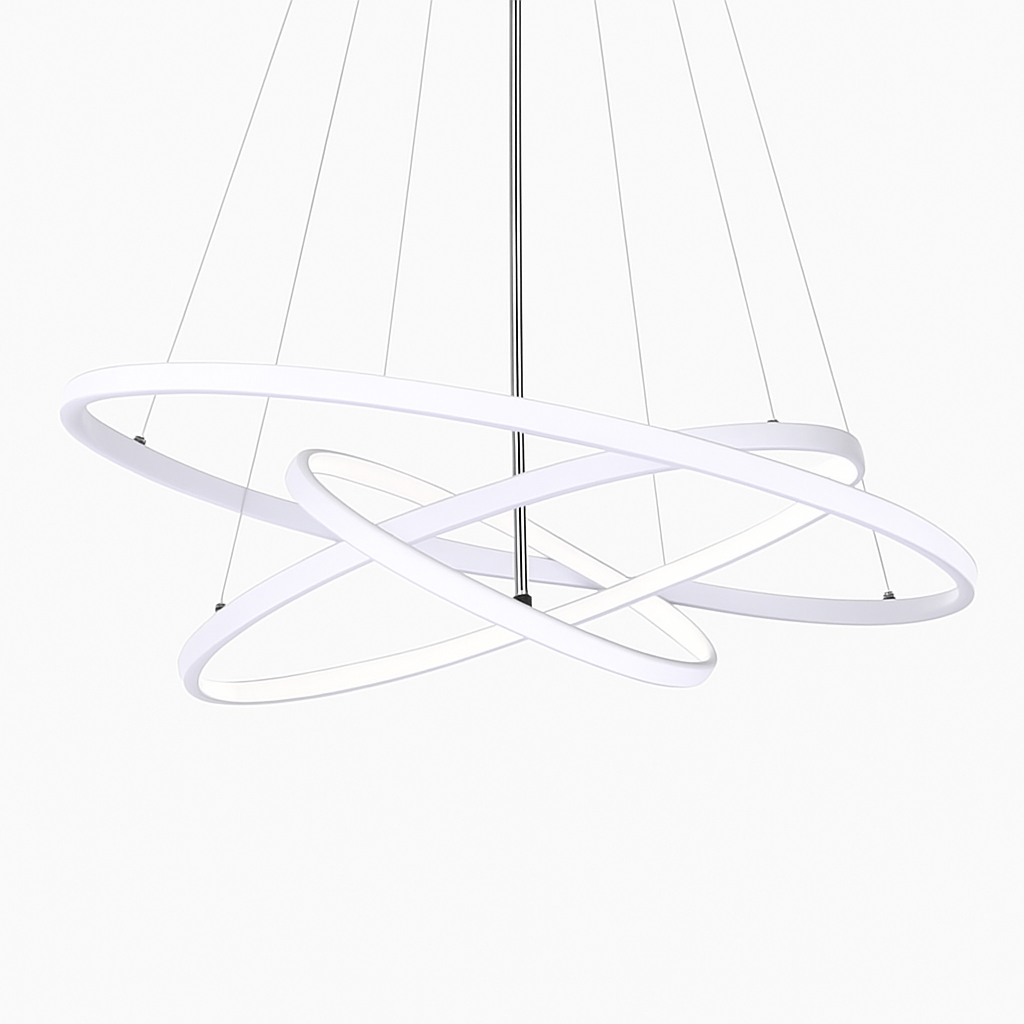 Lustre design anneaux suspendus à LED Deco