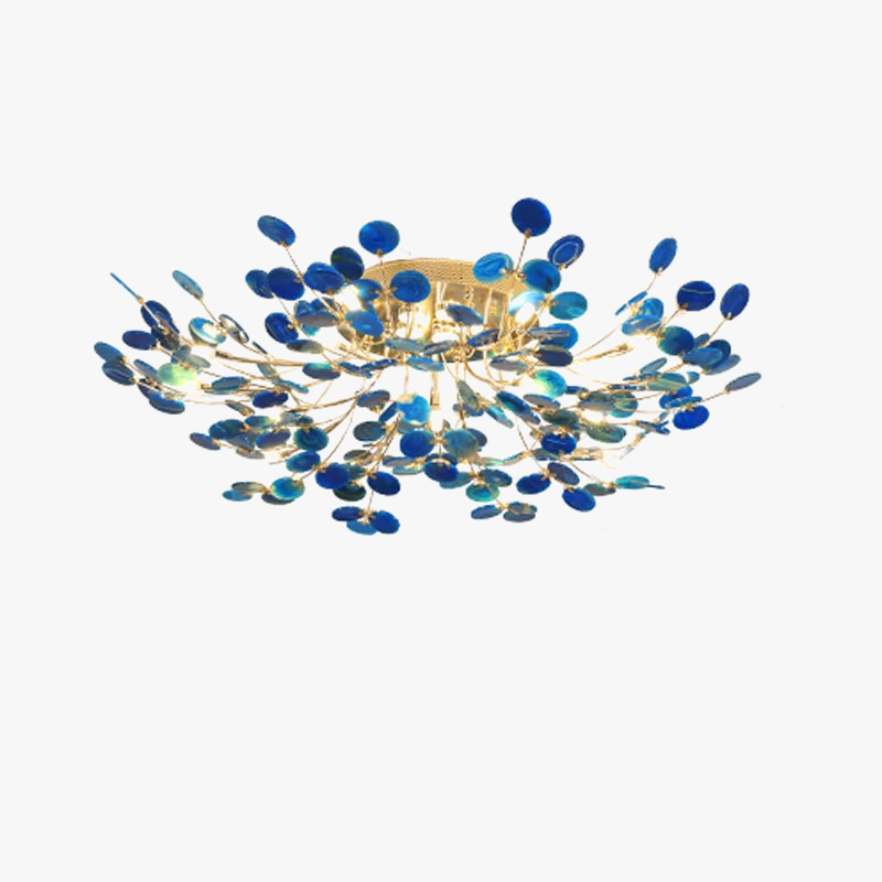 lustre design art déco en agate colorée à led