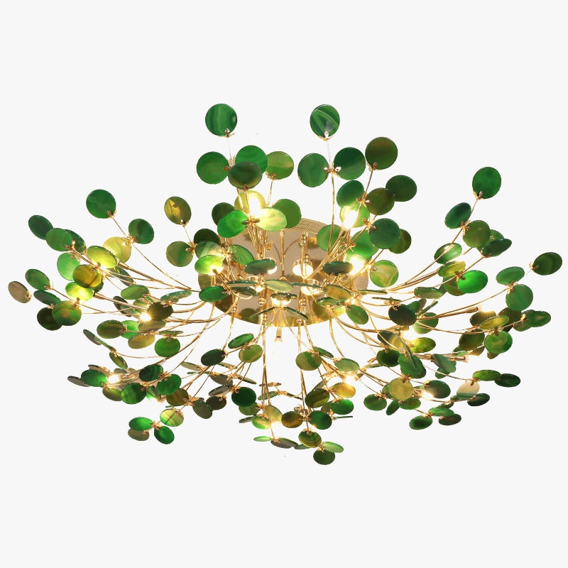 lustre design art déco en agate colorée à led