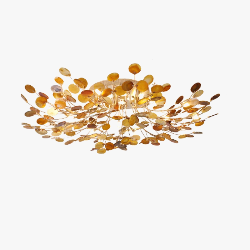 lustre design art déco en agate colorée à led