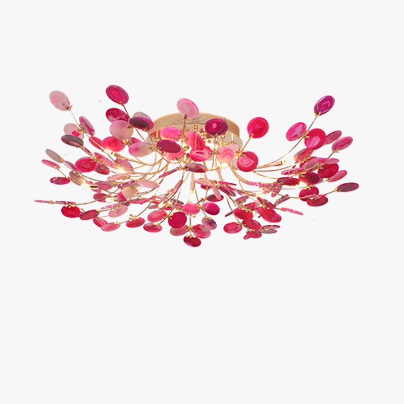 lustre design art déco en agate colorée à led