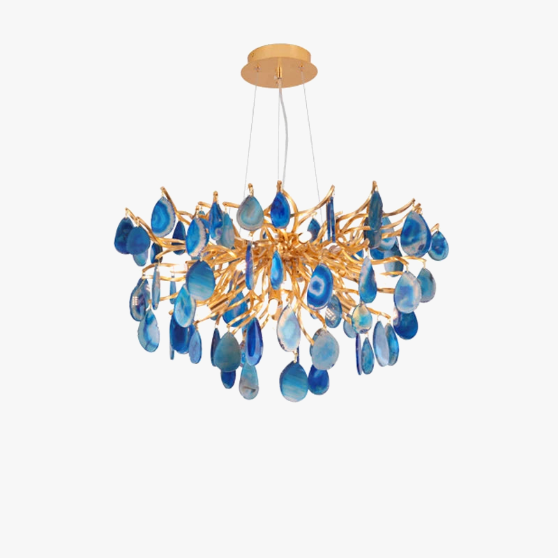 lustre design art déco en agate colorée pour intérieur élégant