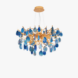 lustre design art déco en agate colorée pour intérieur élégant