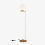 Lustre design avec boule en verre et tige de support Moderne