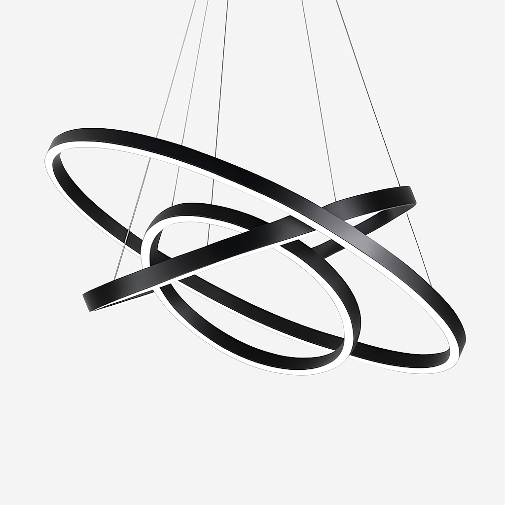 Lustre design cercles entrelacés (noir ou blanc)