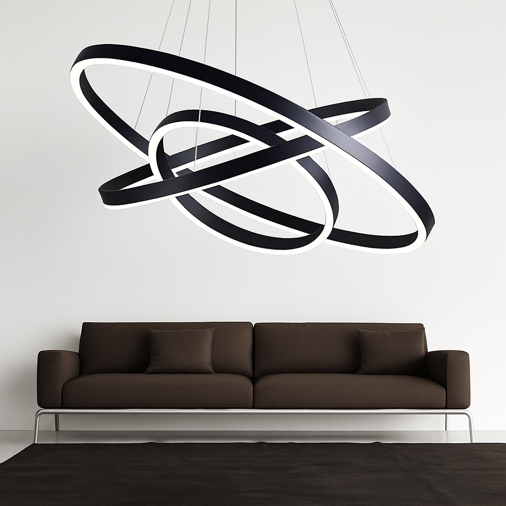 Lustre design cercles entrelacés (noir ou blanc)