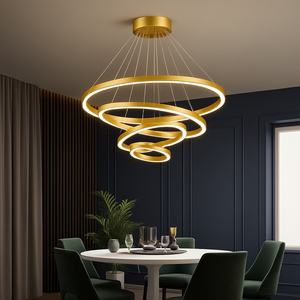 Lustre design cercles entrelacés (noir ou blanc)