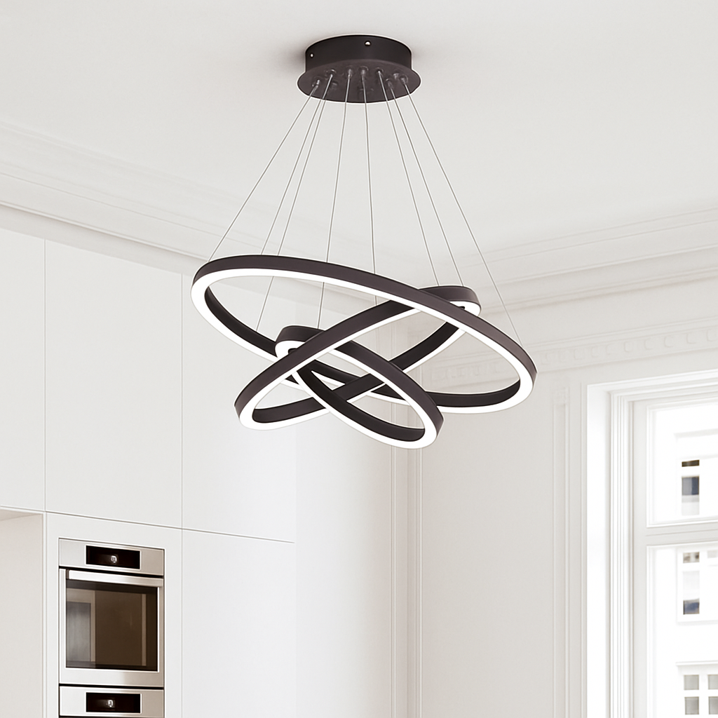 Lustre design cercles entrelacés (noir ou blanc)