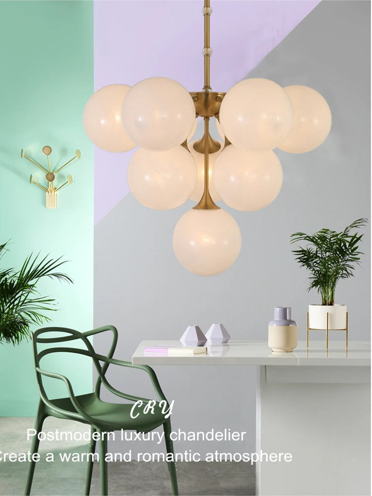 lustre design en cuivre et verre nordique moderne