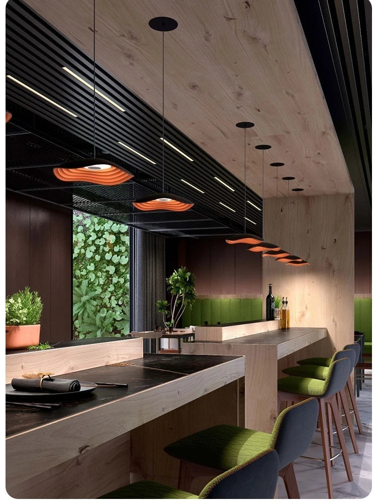 lustre design en forme de feuille de lotus pour bar et restaurant